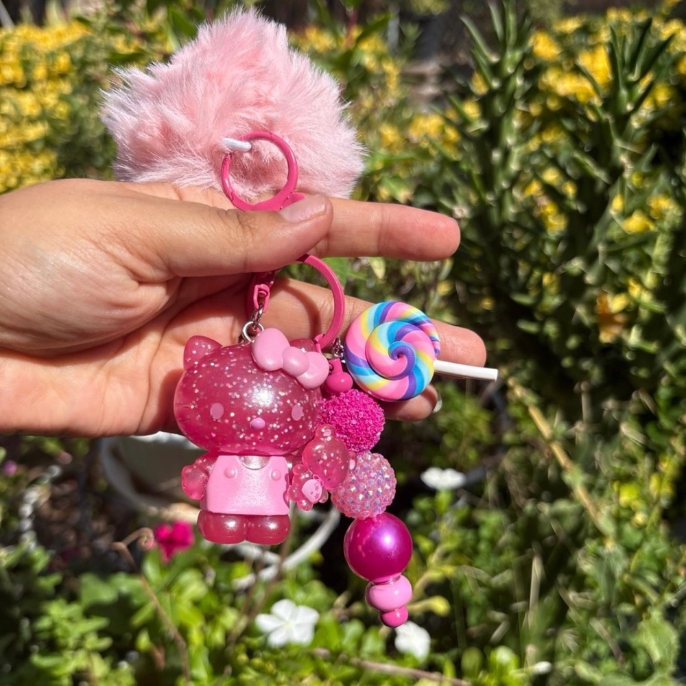 Pink and Multicolor Kids Keychain Accessory